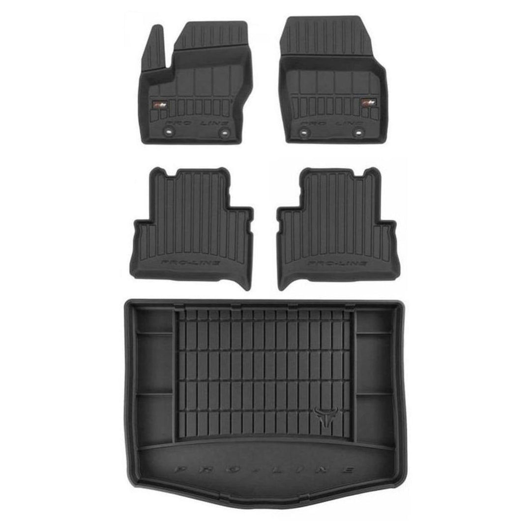 M MOTOS Satz Gummifussmatten und Kofferraummatten für Ford C-Max II 2010-2019 Verbessern Sie Ihren R