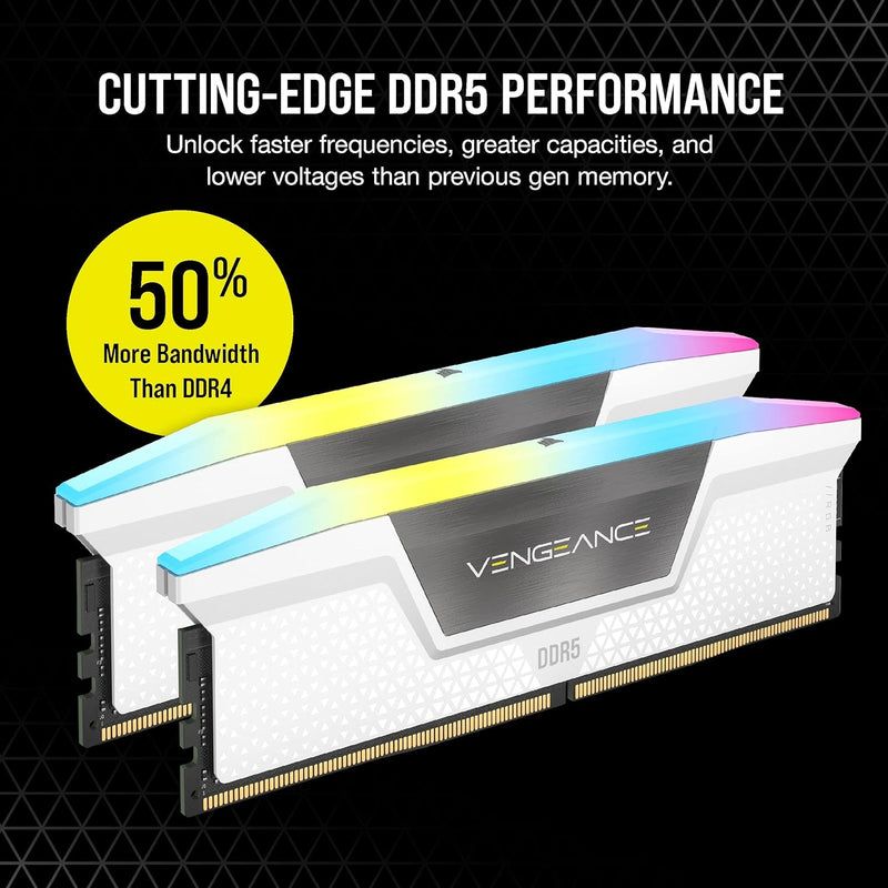 Corsair VENGEANCE RGB DDR5 RAM 32GB (2x16GB) 6000MHz CL40 Intel XMP iCUE Kompatibel Computer Speiche