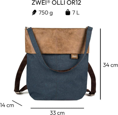 Zwei Rucksack-Handtasche Olli OR12 Daypack 7 Liter wasserabweisend, hochwertiges Kunstleder, gute In