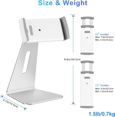 SHUOSUO Tablet Ständer Verstellbar, Schwerer Aluminium Tablet Halterung Halter Tisch, Kompatibel mit