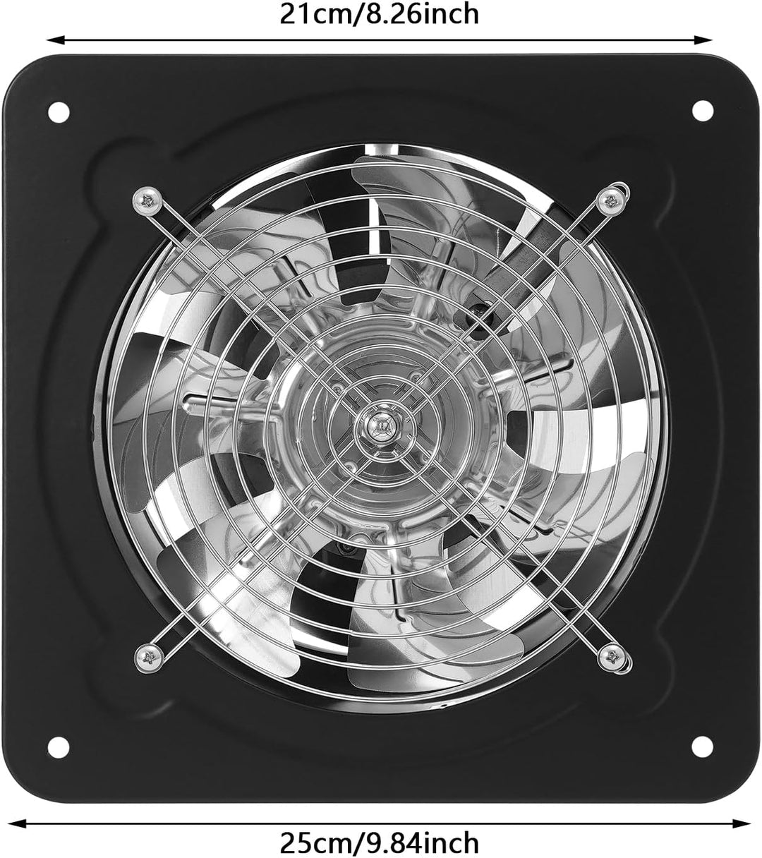 Abluftventilator, Lüftung Ventilator mit 2600 U/min, 8-Zoll-Luftauslass, 80W Leistungsstarke Wandven