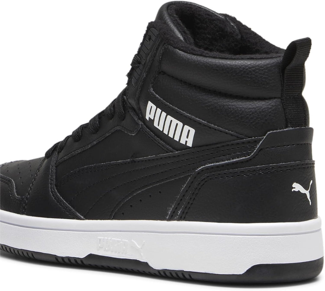 PUMA Unisex Kinder Rebound V6 Mid WTR Jr Sneaker 39 EU Shadow Gray Puma Black Puma White, 39 EU Shad