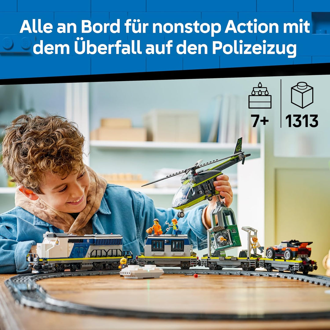 LEGO City City Überfall auf den Polizeizug - Ferngesteuerter Spielzeug Zug - Modellbau mit kreisförm