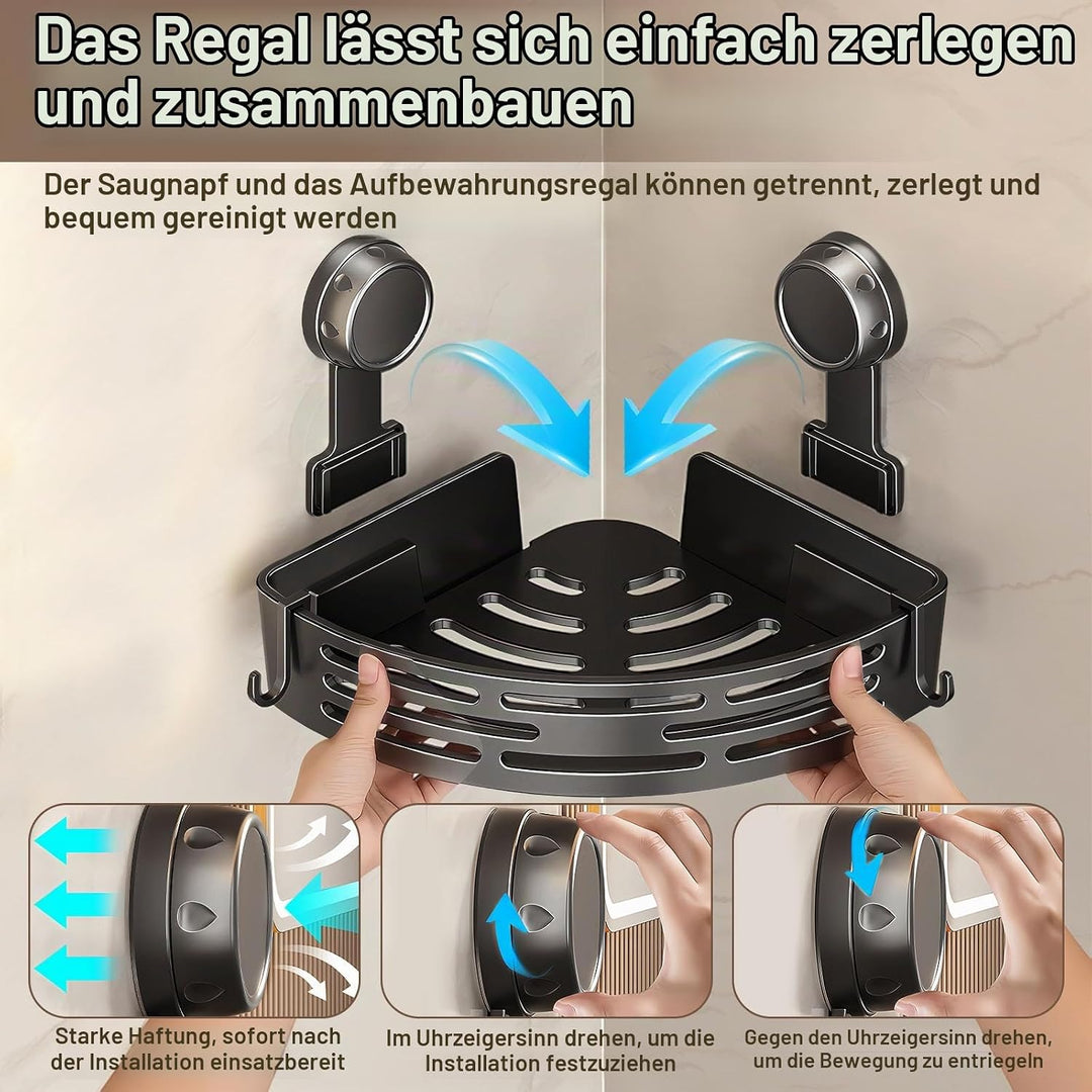 OneNine Duschablage Ecke Ohne Bohren, Dreieck Duschkorb, Badezimmer Regal Badregal,Kunststoff Bad Du