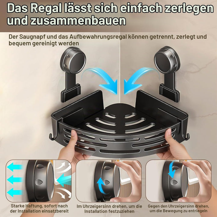 OneNine Duschablage Ecke Ohne Bohren, Dreieck Duschkorb, Badezimmer Regal Badregal,Kunststoff Bad Du