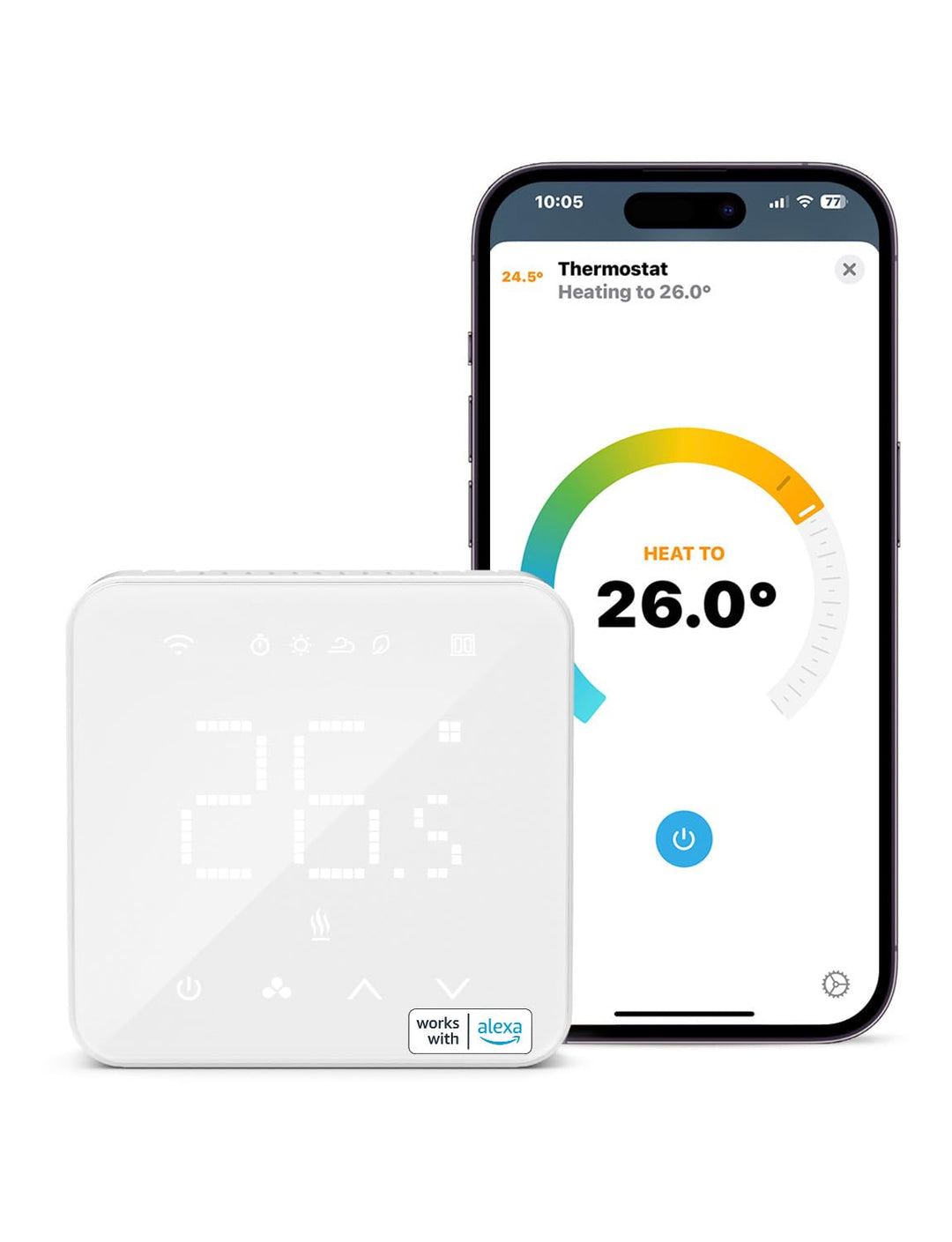 Refoss Heizungsthermostat Boiler, Smart Thermostat WLAN, Fussbodenheizung Thermostat Digital, Sprach