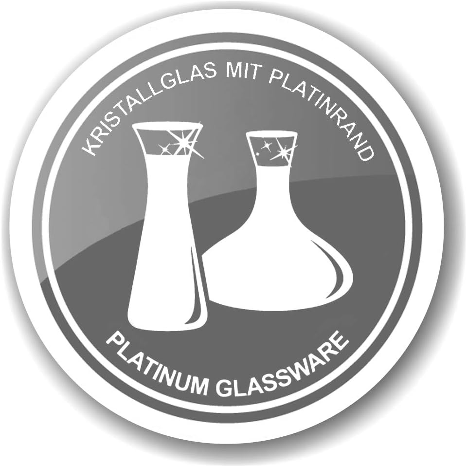 EDZARD Glaskaraffe Olivia, feiner Kristallglas Krug mit Platinrand, Füllvolumen 1,0 Liter, Höhe 16 c