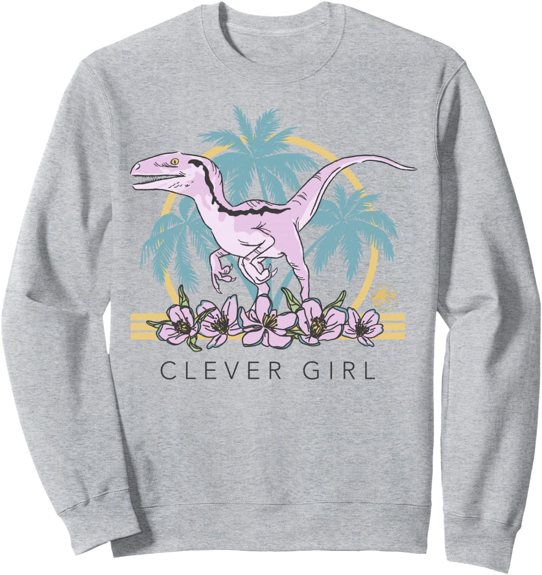 Jurassic World Raptor Clever Girl Floral Portrait Sweatshirt
