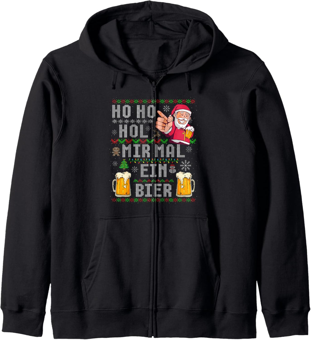 Witziges Weihnachten Ho Ho Hol mir ein Bier Ugly Christmas Kapuzenjacke