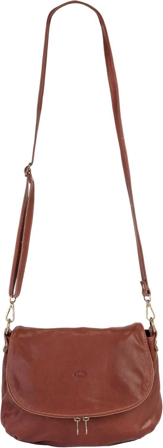 piké Umhängetasche Echt Leder Damen Made in Italy | legere Schultertasche im Slouch-Look | elegantes