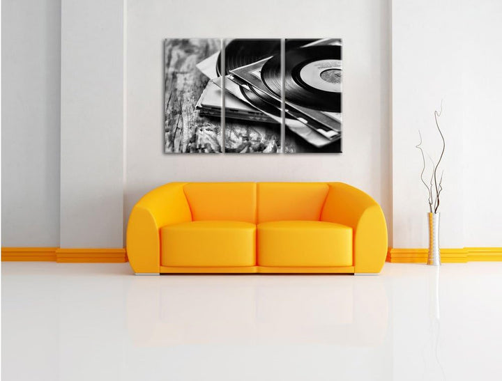 Pixxprint Mixtape, Schallplatte, DJ als Leinwandbild/Grösse: 3 Teilig (120x80) cm/Wandbild/Kunstdruc