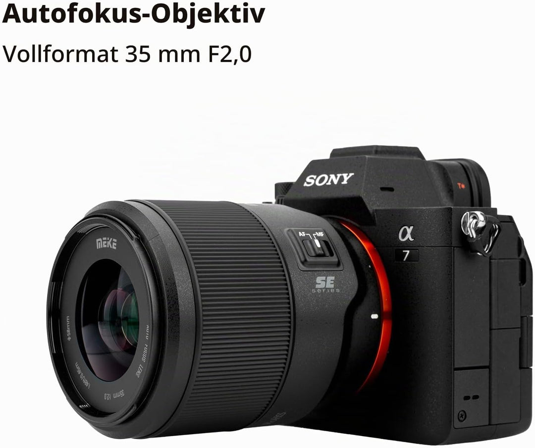 Meike 35mm F2.0 Vollformat-AF-STM-Objektiv (Schrittmotor) mit grosser Blendenöffnung, Autofokus und