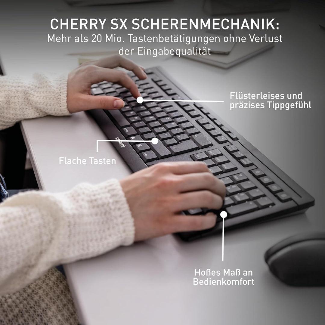 CHERRY STREAM DESKTOP RECHARGE, Kabelloses Tastatur-Maus-Set, Deutsches Layout (QWERTZ), 2,4 GHz Fun