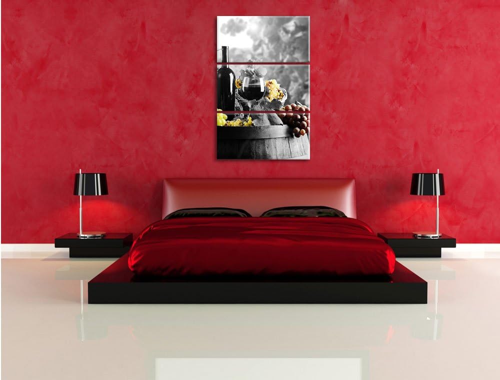 Pixxprint gemischte Auslese an Weintrauben als Leinwandbild/Grösse: 3 Teilig (120x80) cm/Wandbild/Ku