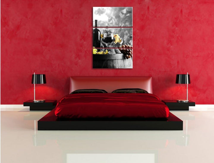 Pixxprint gemischte Auslese an Weintrauben als Leinwandbild/Grösse: 3 Teilig (120x80) cm/Wandbild/Ku