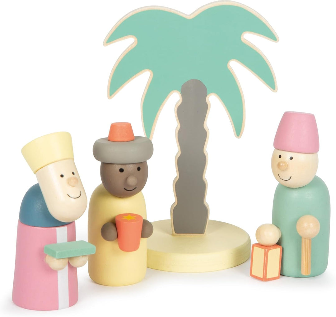 Small Foot Spielset Holzkrippe Weihnachtsgeschichte, Weihnachtsdeko und Spielset, mit detailreichen