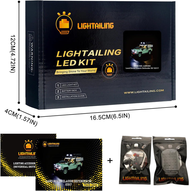 LIGHTAILING Licht-Set Für Lego- 10317 Klassischer Land Rover Defender 90 - Led-Beleuchtungsset Kompa