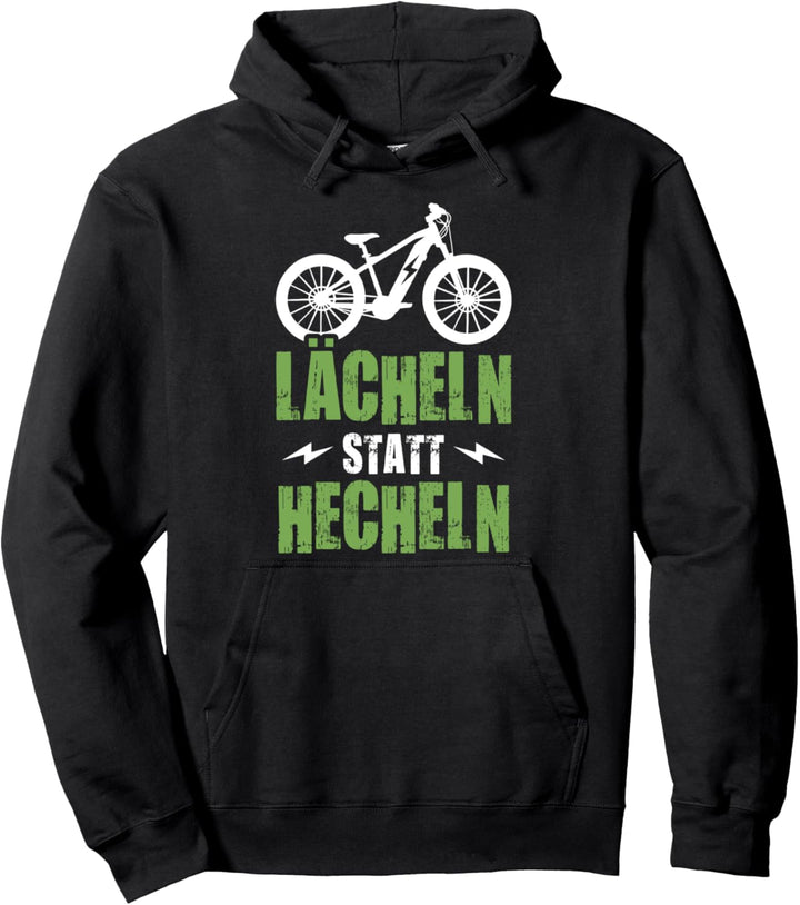 E-Bike Lächeln Statt Hecheln Elektro Fahrrad Lustig Pullover Hoodie