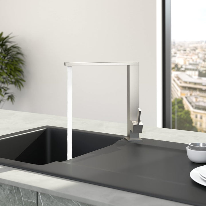 Villeroy & Boch Finera Square | Hochdruck | Einhand-Küchenarmatur | Edelstahl massiv | 927100LC Squa