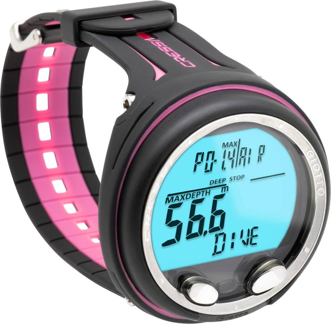 Cressi Giotto Diving Computer Premium Tauchcomputer One Size Schwarz/Rosa Single, One Size Schwarz/R
