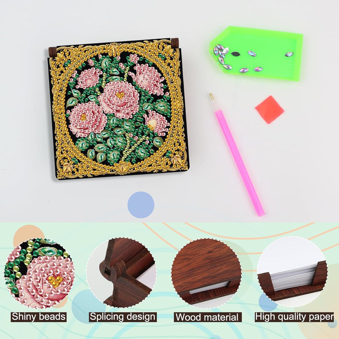 JISHSHAY Diamond Painting Zettelbox Blumen Diamant Painting Zettel Box Diamantmalerei Notizzettelbox