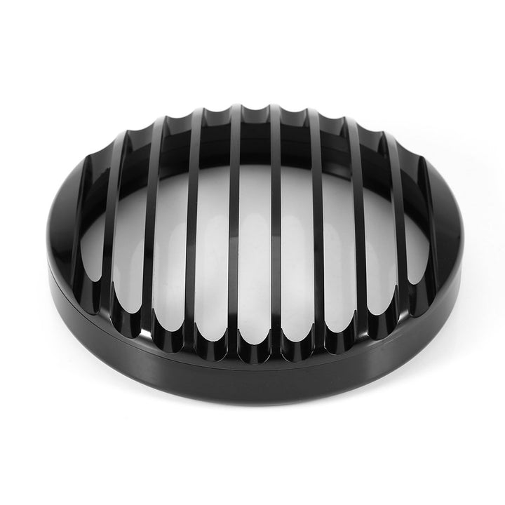 Fydun Motorrad Scheinwerfer Grillabdeckung 5 3/4 "Aluminium Motorrad Grill Abdeckung Schwarz Schutzh