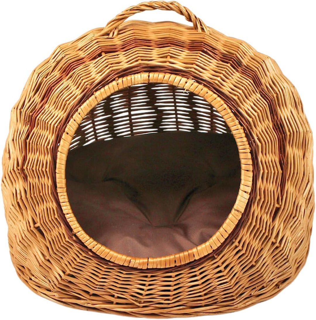 Weidenkorb Korbhöhle mit Gitter und Tragegriff – Abmessungen 50x40x45 cm – Transporthöhle – Natürlic