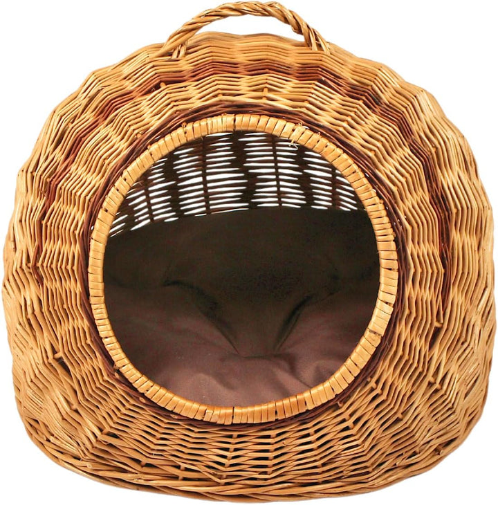 Weidenkorb Korbhöhle mit Gitter und Tragegriff – Abmessungen 50x40x45 cm – Transporthöhle – Natürlic