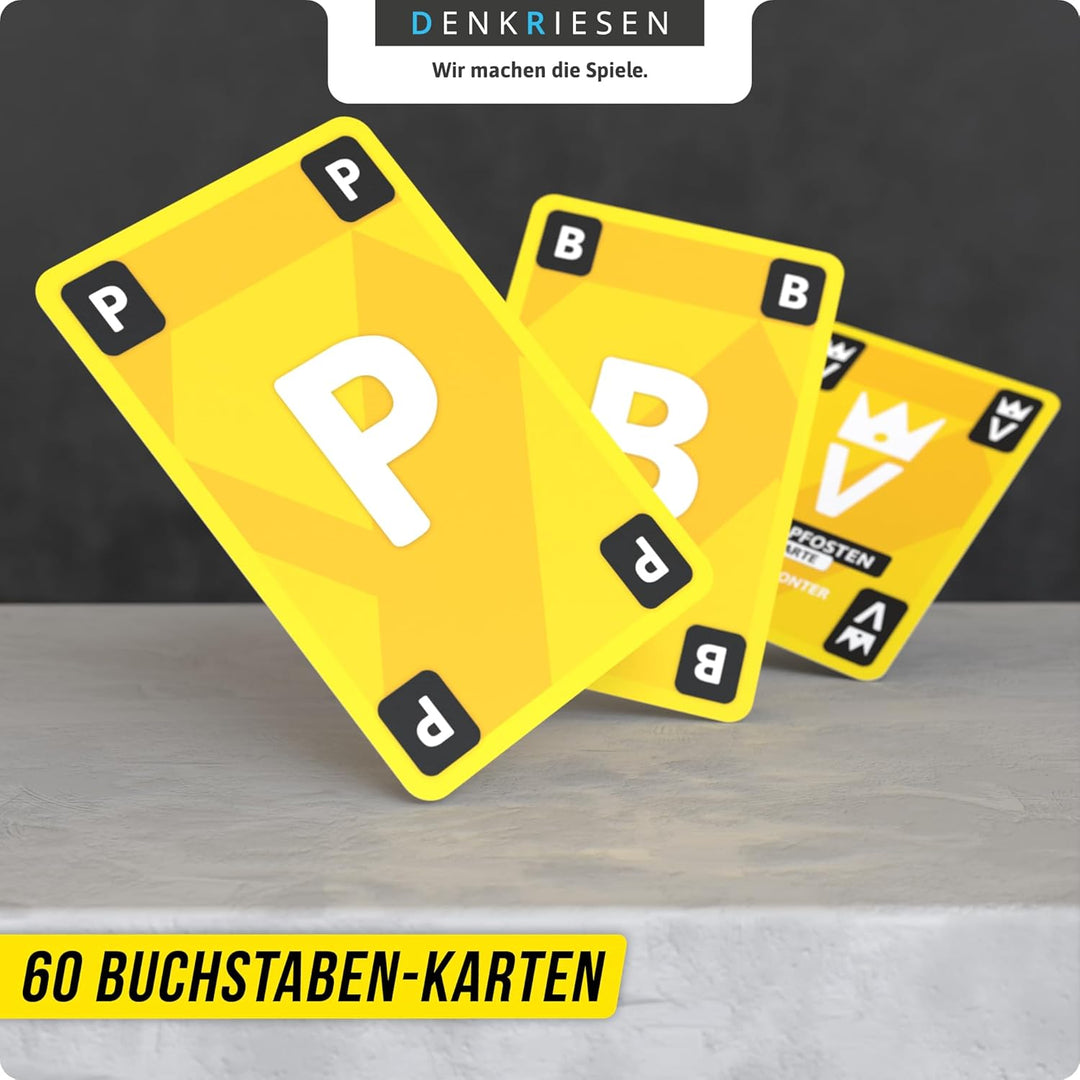 DENKRIESEN - Stadt Land VOLLPFOSTEN® Das Kartenspiel – BVB Edition | Ab 8 Jahren | 3-6 Spieler | BVB