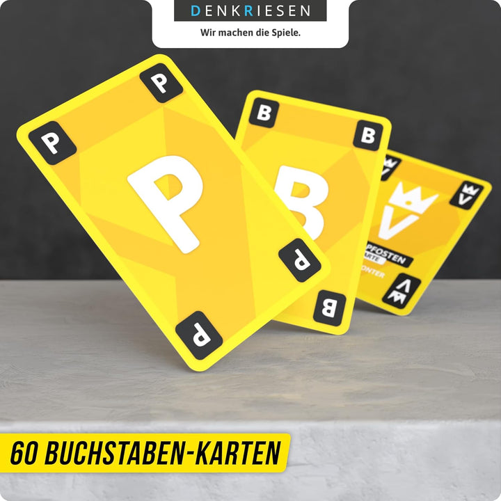 DENKRIESEN - Stadt Land VOLLPFOSTEN® Das Kartenspiel – BVB Edition | Ab 8 Jahren | 3-6 Spieler | BVB