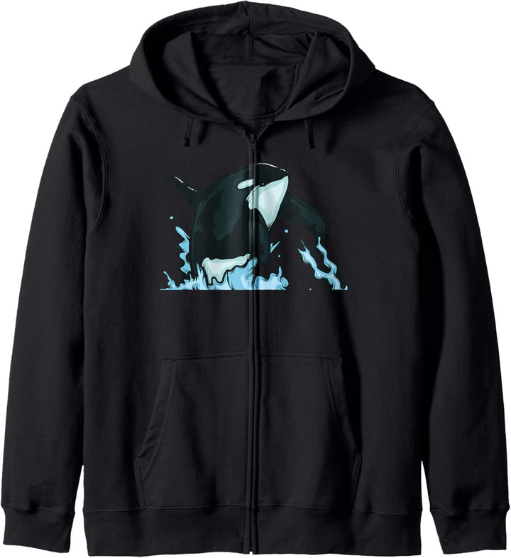 Jumping Killer Wal Geschenk Orca Kapuzenjacke