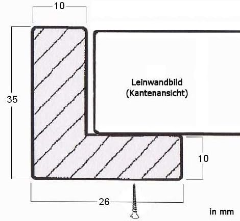 Leon Schattenfugenrahmen für Leinwandbild Rahmen für Canvasbild 50x75 cm Farbwahl Hier Ahorn Dekor o