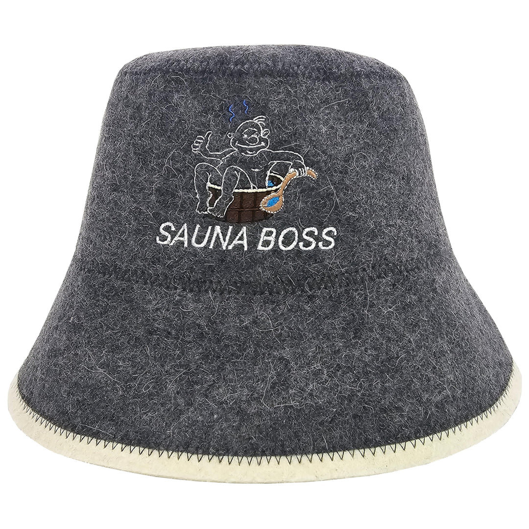 PRINZEPS Sauna Boss Saunahut Herren Perfekte Saunamütze aus 100% Filz - Sauna Hut Filzhut Sauna Mütz