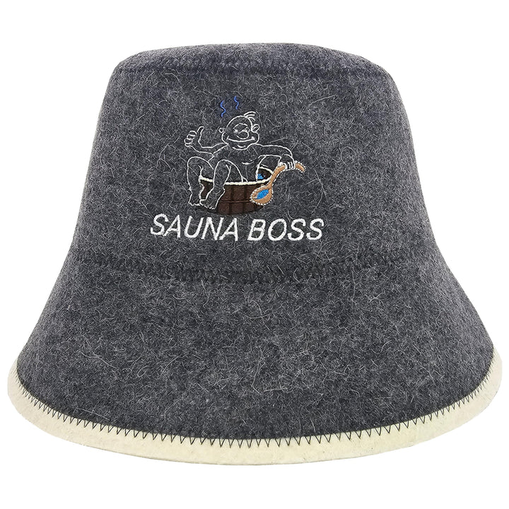 PRINZEPS Sauna Boss Saunahut Herren Perfekte Saunamütze aus 100% Filz - Sauna Hut Filzhut Sauna Mütz