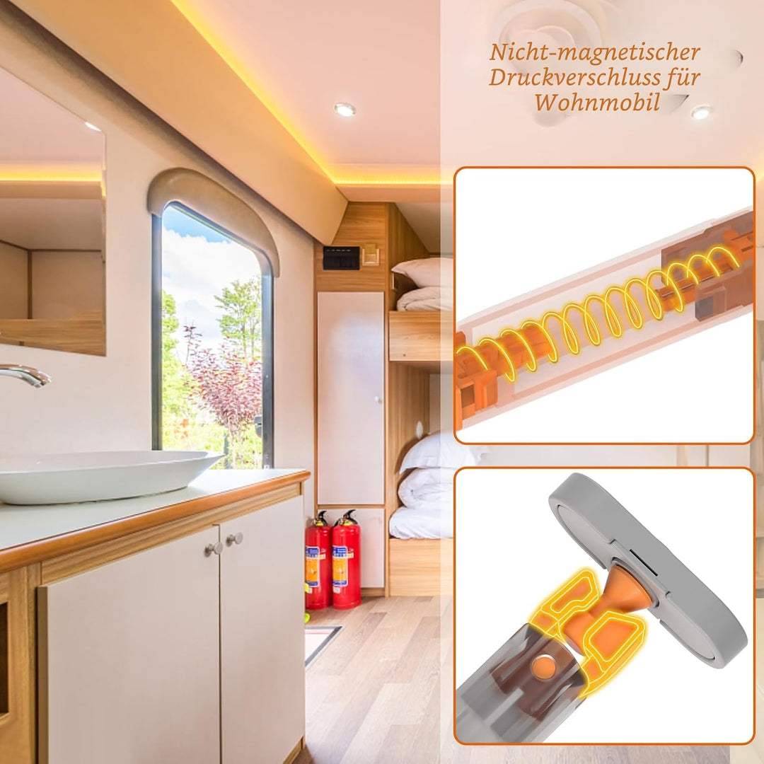Jiayi Drucktüröffner Push to Open, 6 Stück Heavy Duty Push Open Türöffner für Schrank 40 N Feder Sch