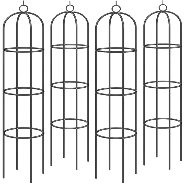 Gardebruk® 4X Rosensäule 200x40cm Metall Stabil Wetterfest Garten Rankgitter Rankhilfe Ranksäule Met