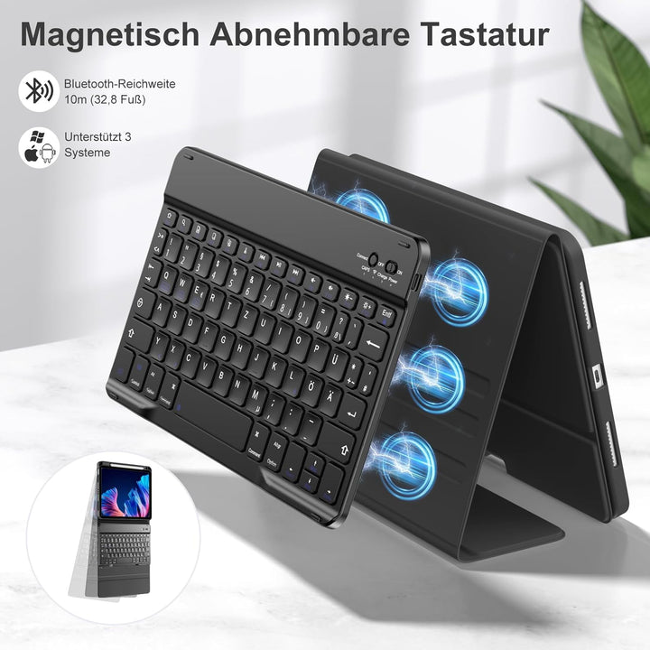 Hülle mit Tastatur für iPad Air 11 Zoll M3 2025 M2 2024/Air 5 Generation 2022 4 Gen 2020 10,9 Zoll,