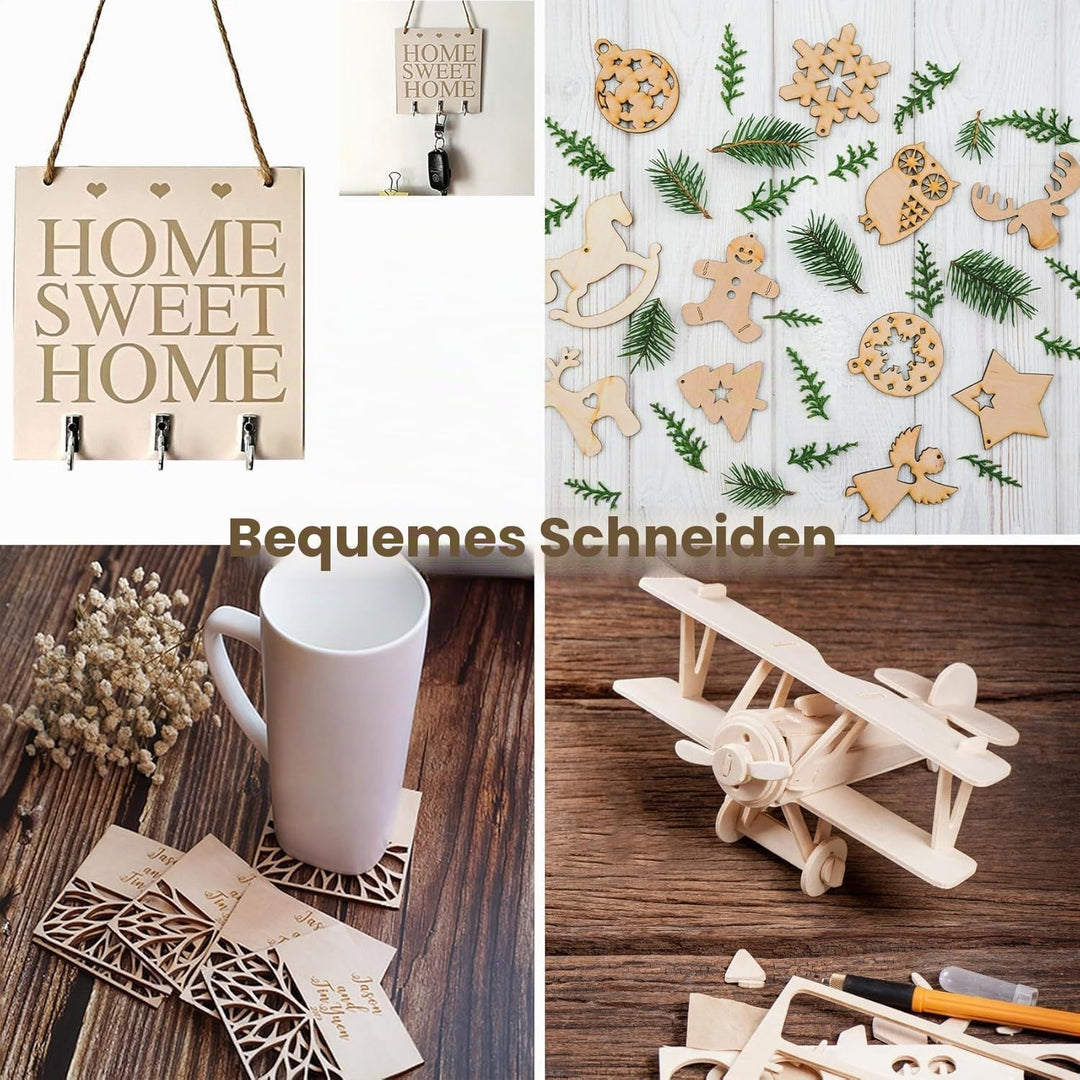 LATERN 60 Stück Unbearbeitete Holzplatten, 10CM x 10CM Quadratisch Rohe Holzscheiben Unbearbeitete N