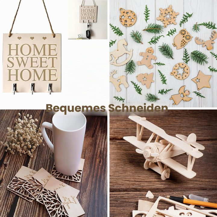 LATERN 60 Stück Unbearbeitete Holzplatten, 10CM x 10CM Quadratisch Rohe Holzscheiben Unbearbeitete N