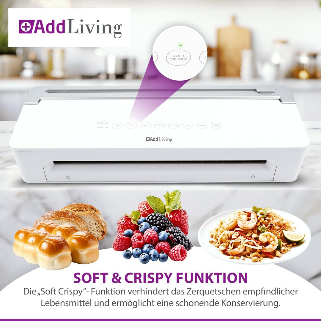 Vakuumierer | Vakuumiergerät für Lebensmittel | Inkl. 5 Vakuumbeutel (20 x 30 cm) | Vacuum Sealer Ma