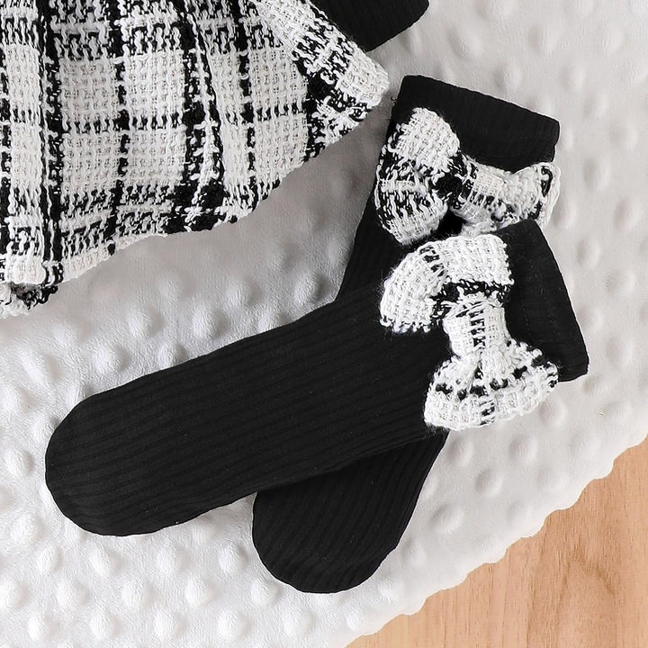 Baby Mädchen Outfits Kleinkind Ruffle Strampler Langarm Bodysuit+Stirnband+Socken Neugeborenes Jumps