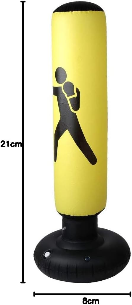 Boxsack, stehend, aufblasbar, Trainingsgerät für MMA, Kick Training gelb, gelb