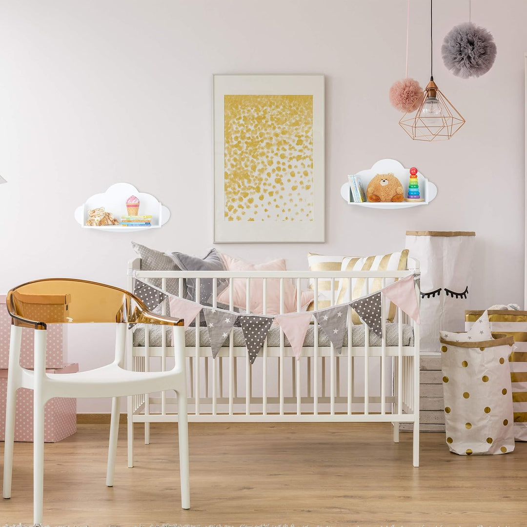 Relaxdays Wandregal Wolke, Hängeregal fürs Kinderzimmer, MDF, Deko, Wandbücherregal Kinder, HBT 31,5