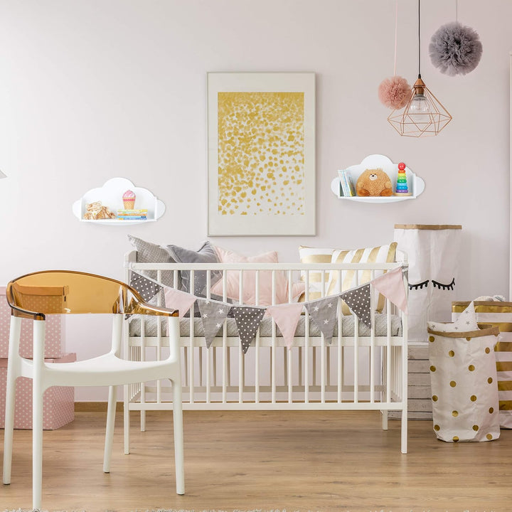 Relaxdays Wandregal Wolke, Hängeregal fürs Kinderzimmer, MDF, Deko, Wandbücherregal Kinder, HBT 31,5