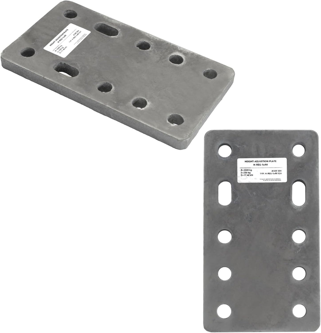 XIMPLIO Universelle Adapterplatte zur Höhenverstellung 5x90+2xM16 der Anhängerkupplung für 2-Loch 90