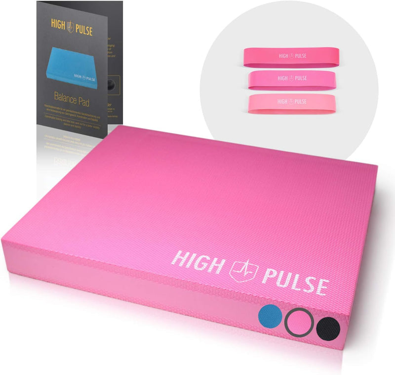 High Pulse® XXL Balance Pad inkl. 3X Fitnessbänder + Poster – Balancekissen für EIN verbessertes Gle