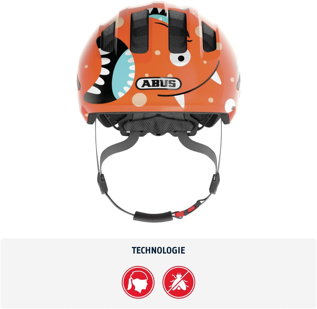 ABUS Kinderhelm Smiley 3.0 - Fahrradhelm mit tiefer Passform, kindergerechten Designs & Platz für ei