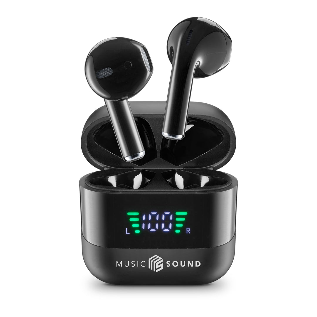 Music Sound, Spark TWS Kopfhörer, Bluetooth, Wireless, LED-Display, 30 Stunden Wiedergabe, automatis