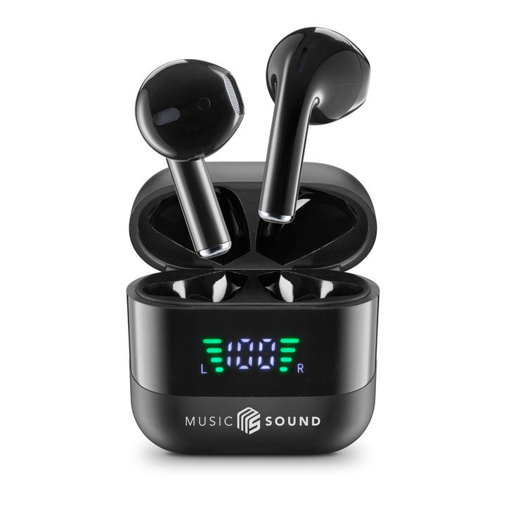Music Sound, Spark TWS Kopfhörer, Bluetooth, Wireless, LED-Display, 30 Stunden Wiedergabe, automatis