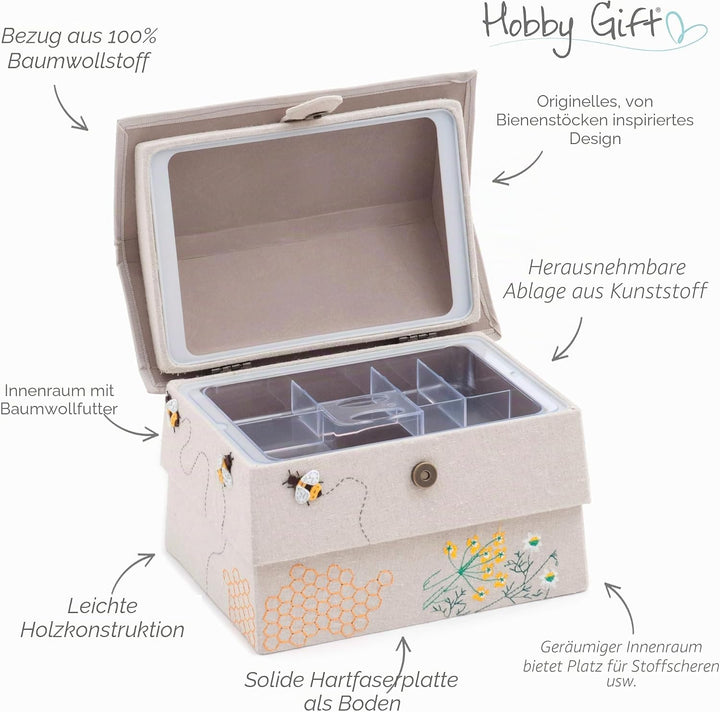 Hobby Gift Neuheit Nähhandwerk Hobby Aufbewahrungsbox, Bienenstock, 21 x 29 x 23cm, Bienenstock